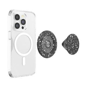 Black & White Speckled Phone Grip & Stand Compatible With MagSafe Devices
